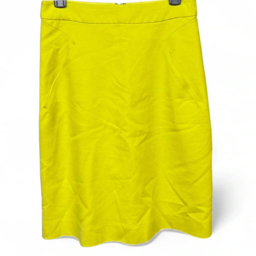 Kate Spade New York "Skirt the Rules" Neon Yellow A-Line Pencil Skirt - Size 6 - Picture 2 of 7